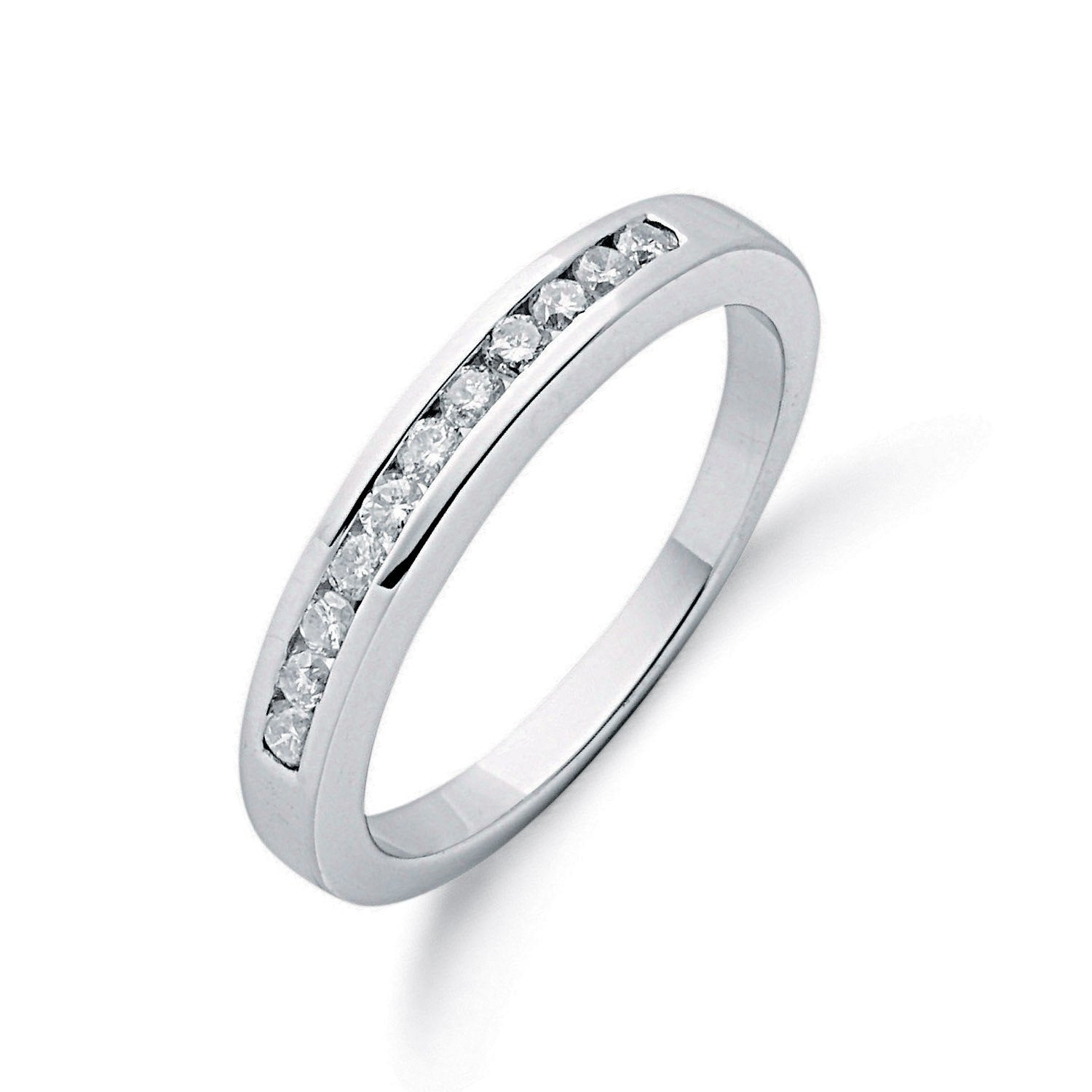 9ct White Gold 0.25ctw Diamond Eternity Ring - Fine Ring - Certified Authentic - Swiss Made – Luxury Jewellery by Impe